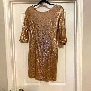 Champagne sequence party dress